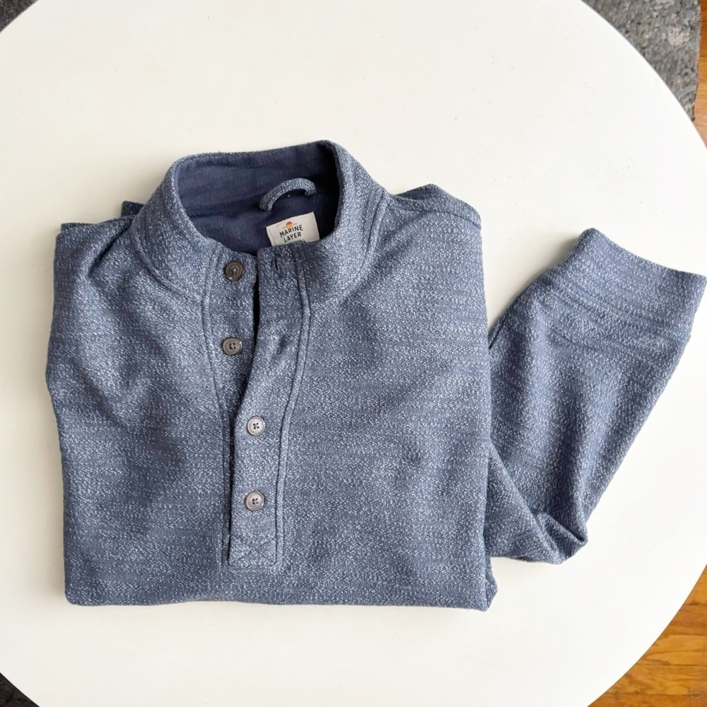 Marine Layer Men’s Pullover Henley Sweater Size XXL Blue Gray